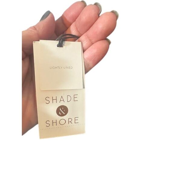 Shade & Shore Black Scalloped Trim Lightly Lined Padded Bikini Top Women 38D - Picture 8 of 8